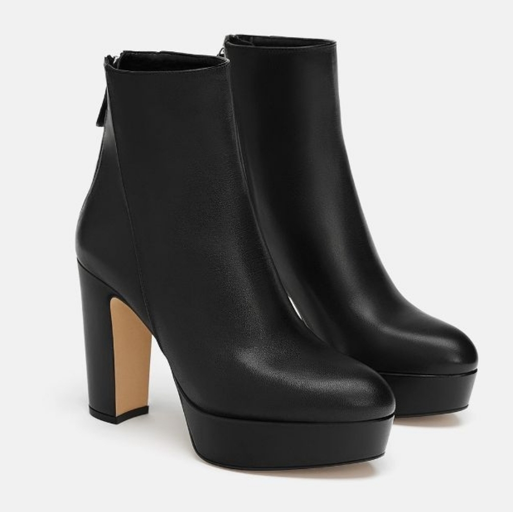 Zara | Leather Platform Ankle Boots